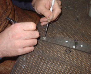 Tracing the Infinity Luthiers inlay.